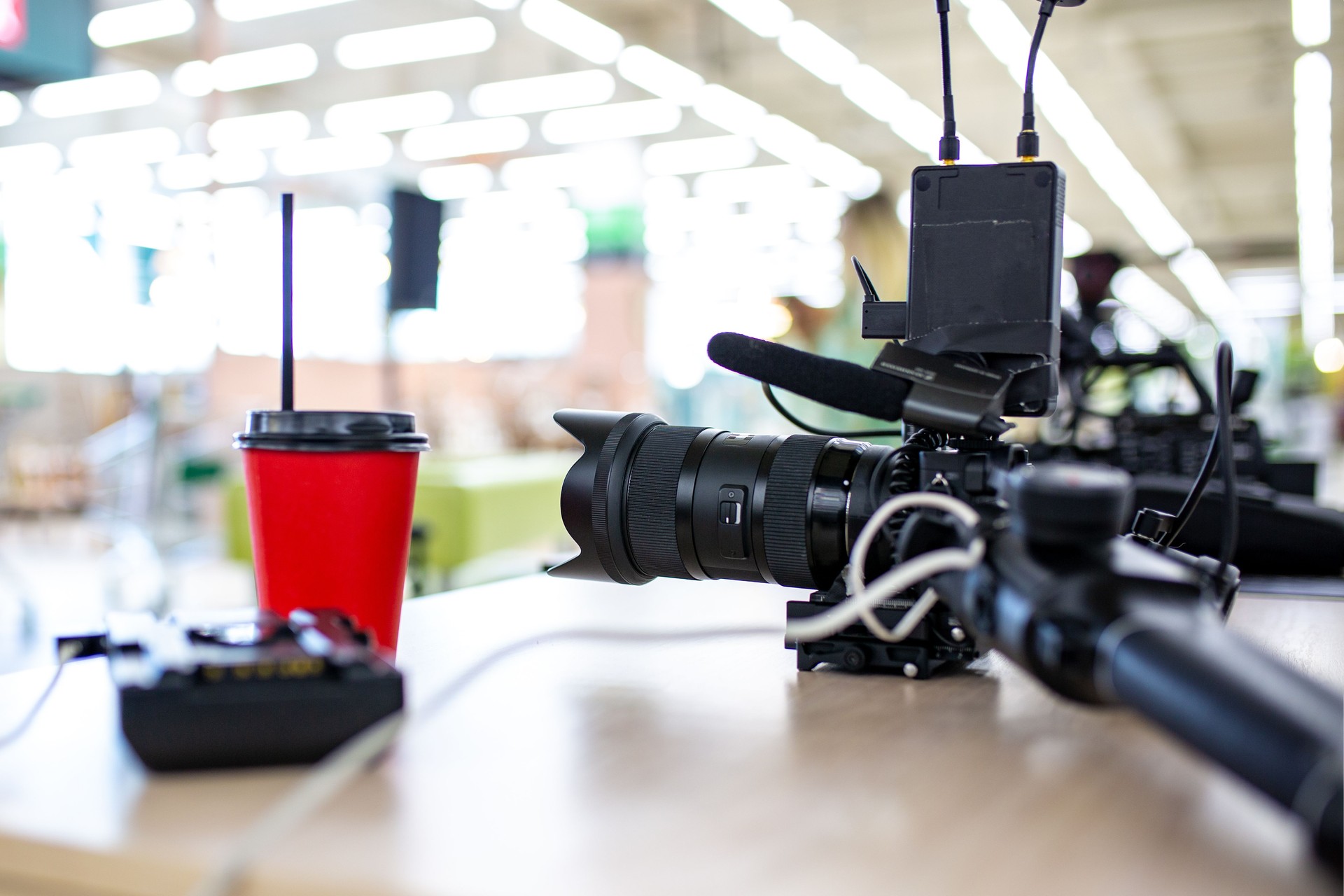 Detrás de escena de la producción de video o la grabación de video
